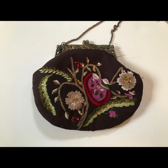 [Alexia Crawford] Olive Embroidered Evening Purse - Picture 6 of 7